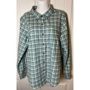 Pendleton Womens Plaid Long Sleeve Cotton Shirt Size L